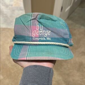 Vintage By George Plaid Cap Retro Strapback USA
